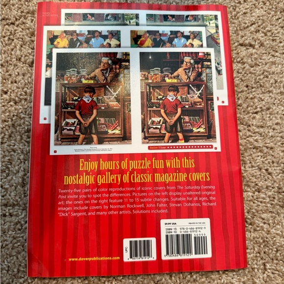Saturday Evening Post | Spot the Differences Picture Puzzles Book Vintage Theme - Picture 2 of 3